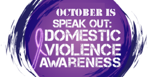 ribbon, words speak out domestic violence awareness